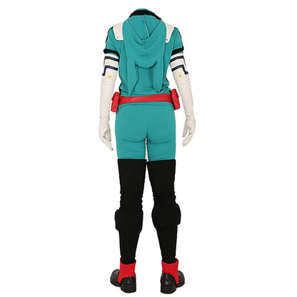 Adult Deku Cosplay Costume Izuku Midoriya Green Combat Suit with Accessories for Halloween Party