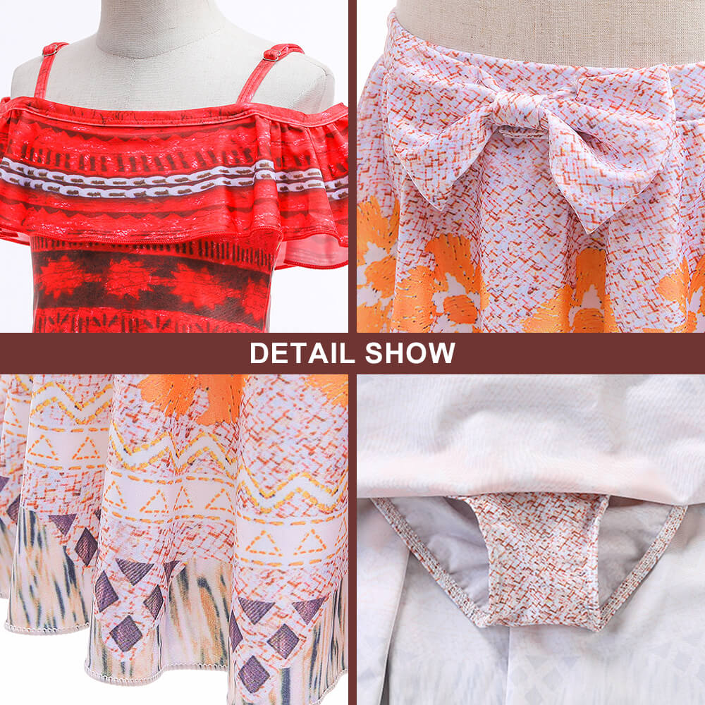 Kids Princess Moanna Costume Beach Vacation Swimwear Ocean Adventure Bathing Suit