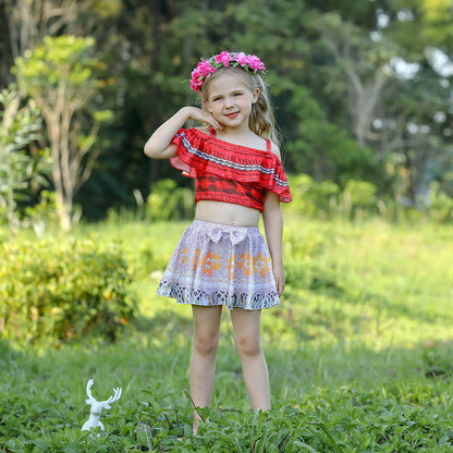 Kids Princess Moanna Costume Beach Vacation Swimwear Ocean Adventure Bathing Suit