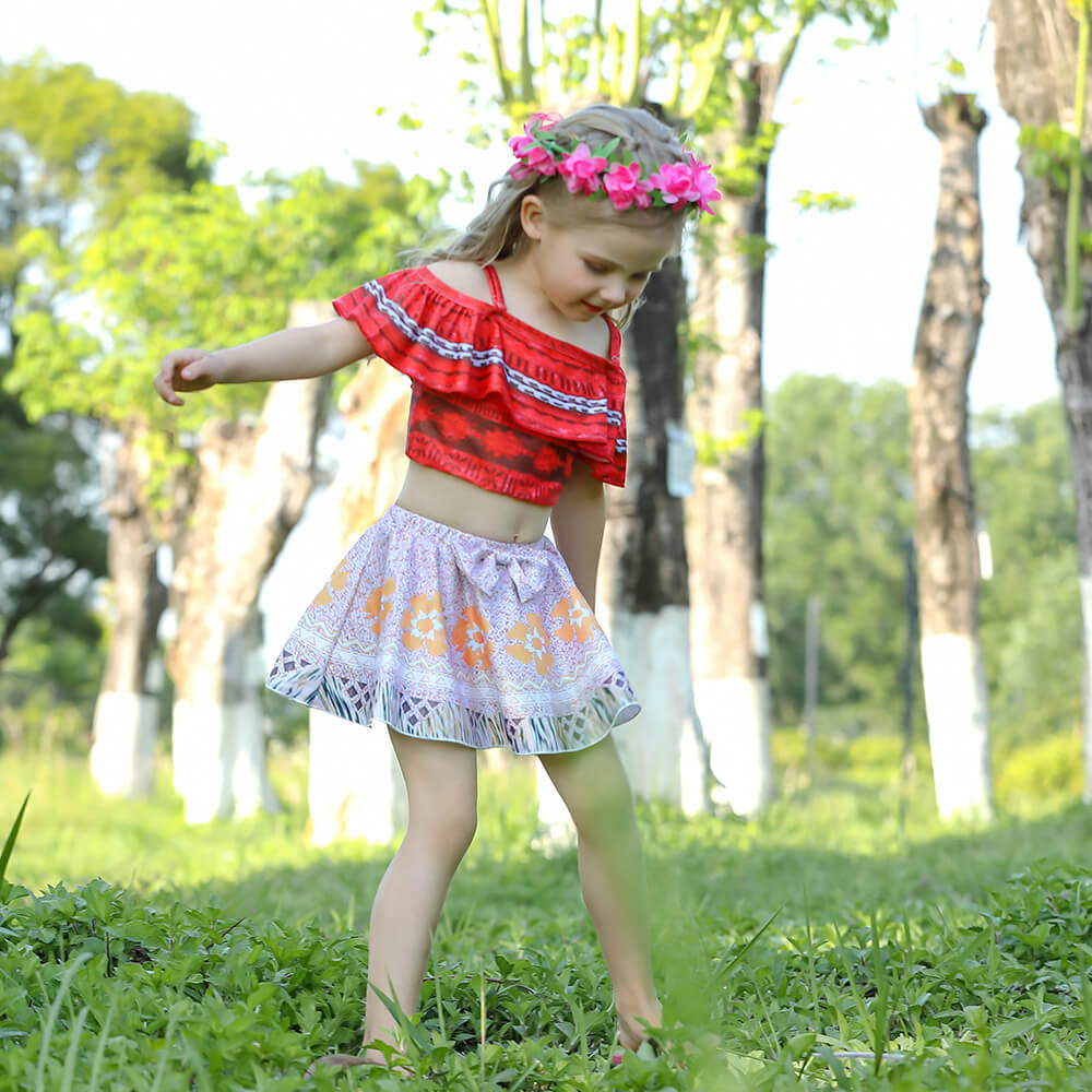Kids Princess Moanna Costume Beach Vacation Swimwear Ocean Adventure Bathing Suit