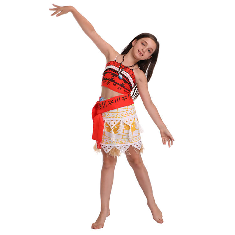Princess Moanna Costume Women and Girls Polynesian Cosplay Costume Beach Dress Up Outfits