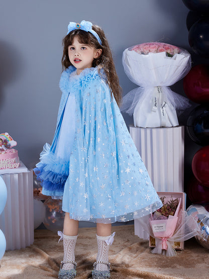 Winter Frozen Elsa Princess Cape