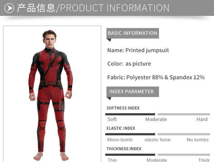 New arrival movie Deadpool 3 Wolverine cosplay jumpsuit printed tights