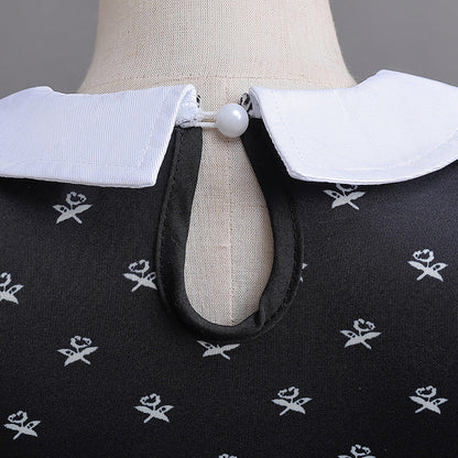 Addams Family Wednesday Floral Dress SET