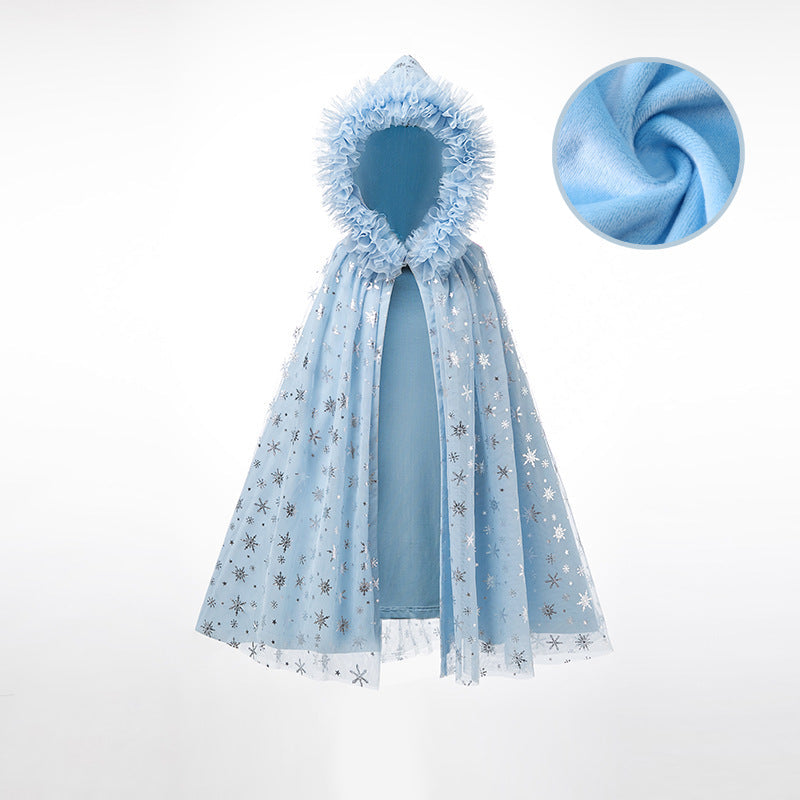Winter Frozen Elsa Princess Cape