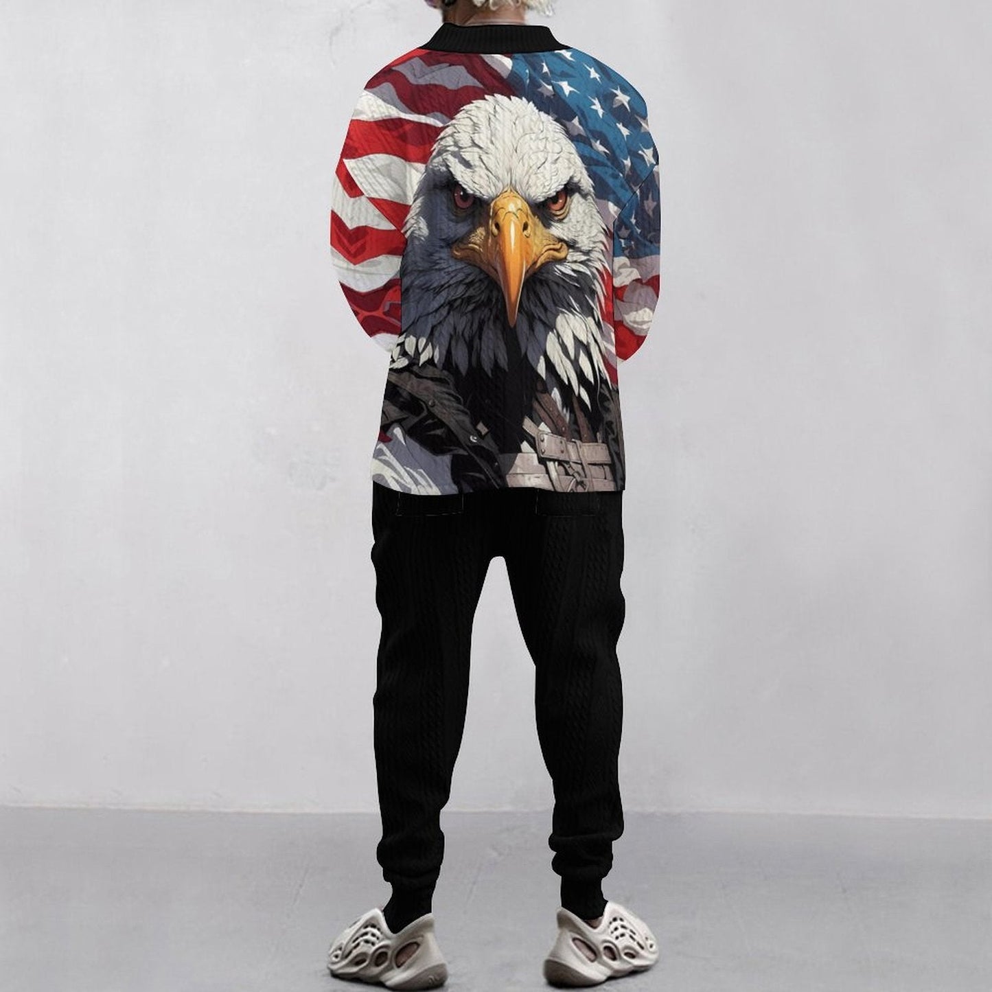 Men 4th Of July Shirt American Flag Bald Eagle V-Neck Patriotic Top