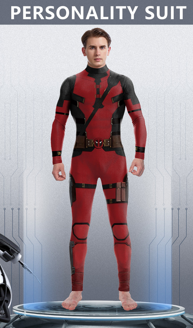 New arrival movie Deadpool 3 Wolverine cosplay jumpsuit printed tights