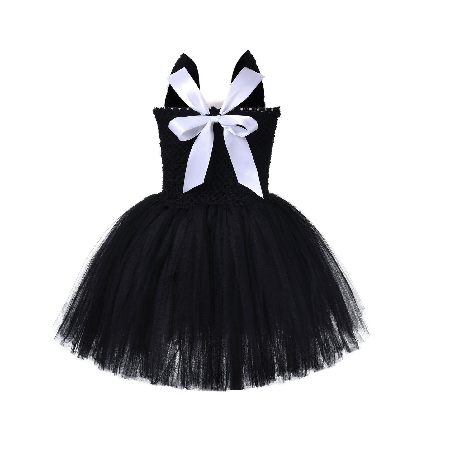 Kids Cat Costume Black Kitty Tutu Dress with Headband Girls Black Cat Costume