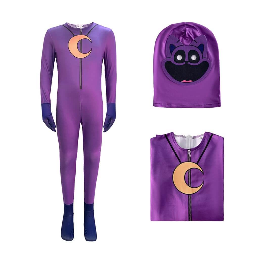 Catnap Costume Smiling Critters Cosplay Outfit Catnap Zentai and Mask Halloween Costume