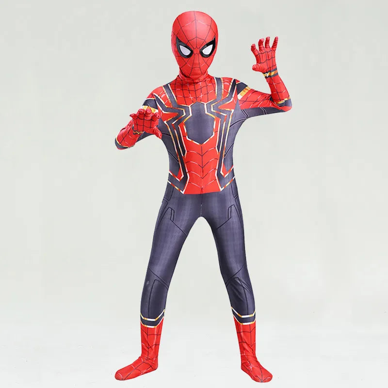 Kids Spiderman Costume Superhero Cosplay Bodysuit with Mask Halloween Costume