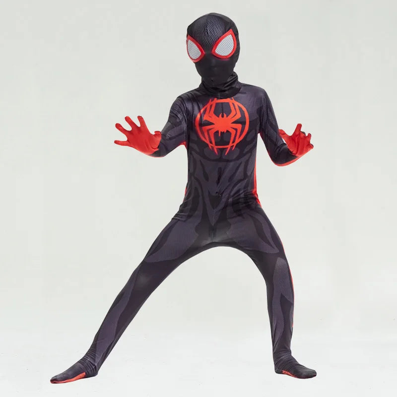 Kids Spiderman Costume Superhero Cosplay Bodysuit with Mask Halloween Costume