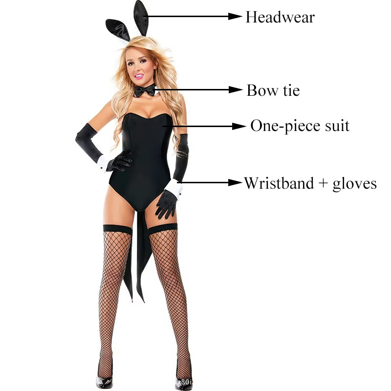 Sexy Bunny Suit Costume Black Bunny Girl Club Wear Cosplay Bunny Costume