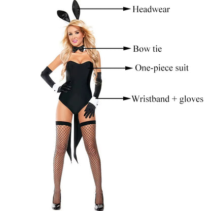 Sexy Bunny Suit Costume Black Bunny Girl Club Wear Cosplay Bunny Costume