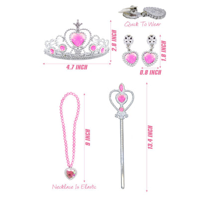 Girls Light-up Princess Costume with Accessories Hot Pink Princess Dress