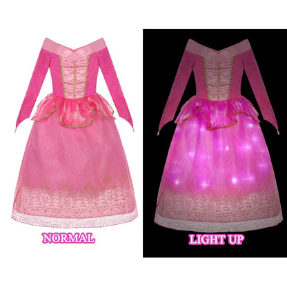 Girls Light-up Princess Costume with Accessories Hot Pink Princess Dress