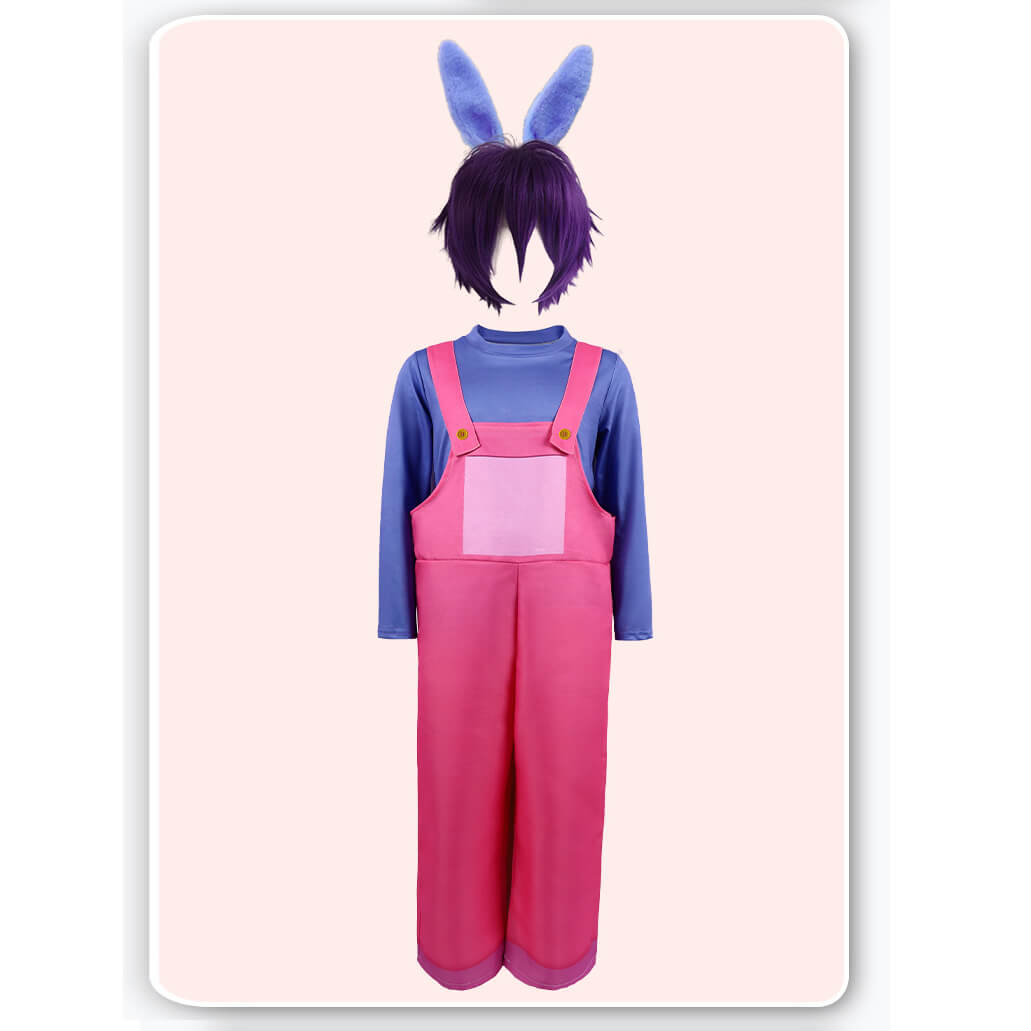 Digital Circus Jax Costume Amazing Jax Cosplay Shirt and Overalls Set Birthday Dress Up Halloween Costume