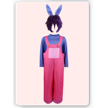 Digital Circus Jax Costume Amazing Jax Cosplay Shirt and Overalls Set Birthday Dress Up Halloween Costume