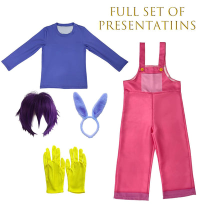 Digital Circus Jax Costume Amazing Jax Cosplay Shirt and Overalls Set Birthday Dress Up Halloween Costume