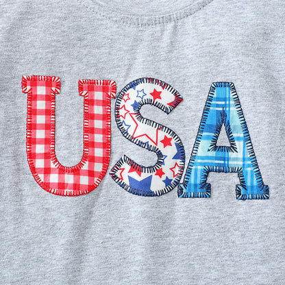 Toddler 4th Of July Tshirt and Shorts USA Summer Patriotic 2PCS Set