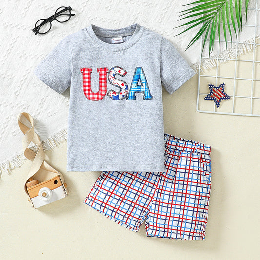 Toddler 4th Of July Tshirt and Shorts USA Summer Patriotic 2PCS Set