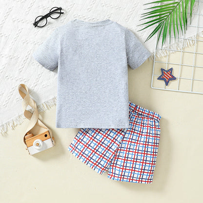 Toddler 4th Of July Tshirt and Shorts USA Summer Patriotic 2PCS Set