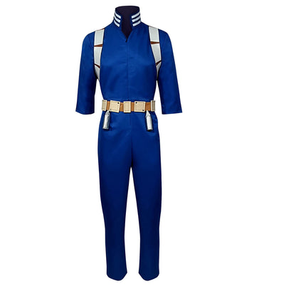 Adult Todoroki Shoto Costume Hero School Uniform Blue Jumpsuit Vest and Belt Full Set