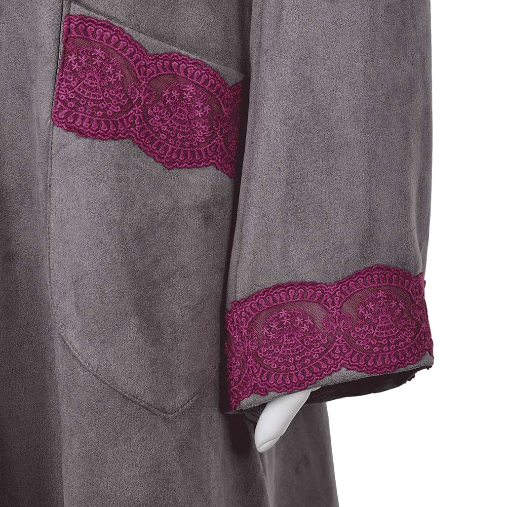 Women Elphaba Grey Outfit Coat and Slip Dress Set Halloween Party Outfits