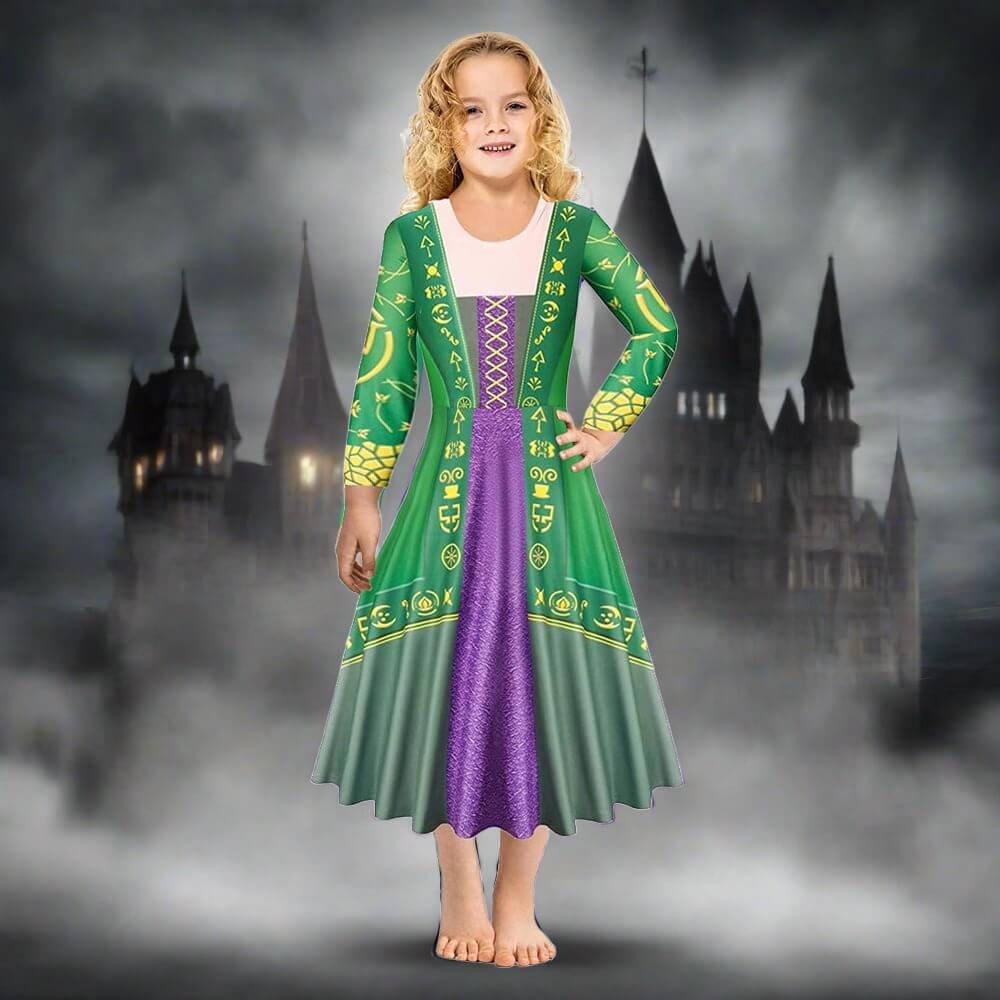 Kids Winifred Sanderson Costume Halloween  Cosplay Dress Up 3-10Y