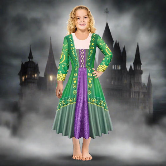 Kids Winifred Sanderson Costume Halloween  Cosplay Dress Up 3-10Y