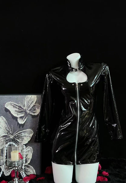 Sexy Wetlook Bunny Costume Clubwear Bunny Lady Dress Up Bodysuit Ears Whip Handcuffs