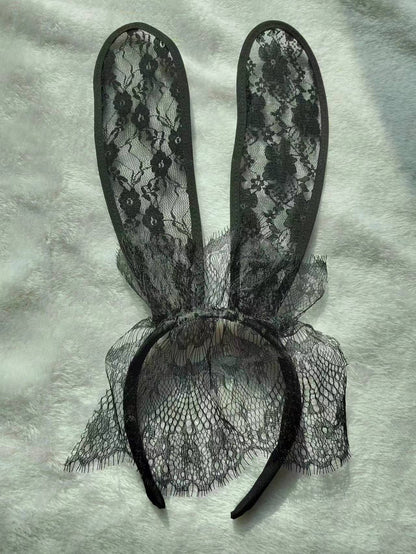 Sexy Wetlook Bunny Costume Clubwear Bunny Lady Dress Up Bodysuit Ears Whip Handcuffs