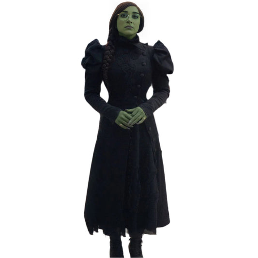 Womens Elphaba Costume Deluxe Wicked Movie Black Elphaba Cosplay Dress Outfit