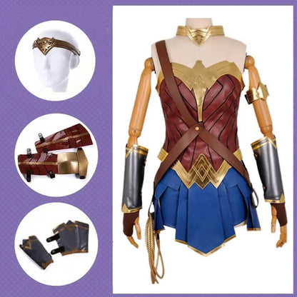Deluxe Wonder Woman Costume Diana Prince Outfits Superhero Complete Cosplay Costume