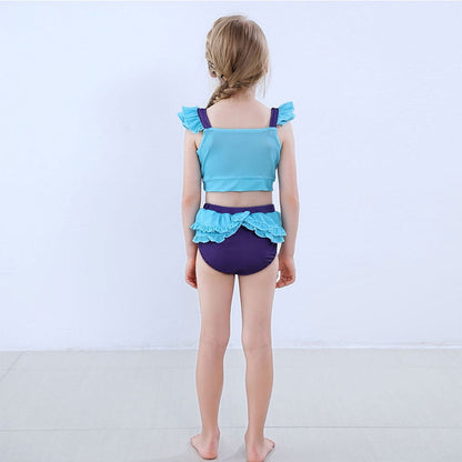 Kids Beach Vacation Swimwear Mermaid Bikini Tops and Bottoms Swim Pool Swimsuits