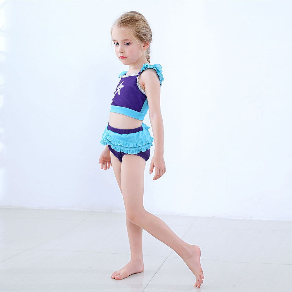 Kids Beach Vacation Swimwear Mermaid Bikini Tops and Bottoms Swim Pool Swimsuits