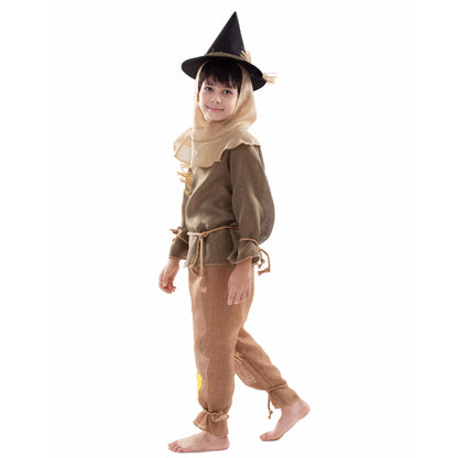 Boys Scarecrow Costume Kids Party Halloween Scarecrow Cosplay Outfit Set