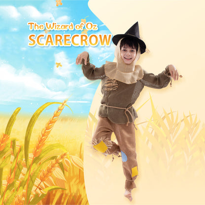 Boys Scarecrow Costume Kids Party Halloween Scarecrow Cosplay Outfit Set