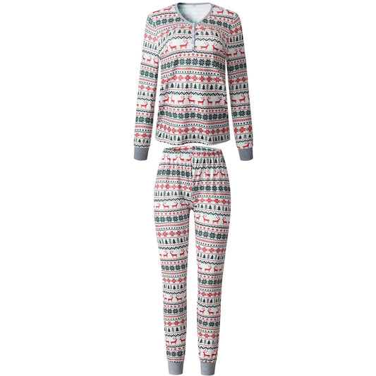Christmas Moose Family Matching Costume Baby Romper Kids Adult Long Sleeve Tops Pants Suit