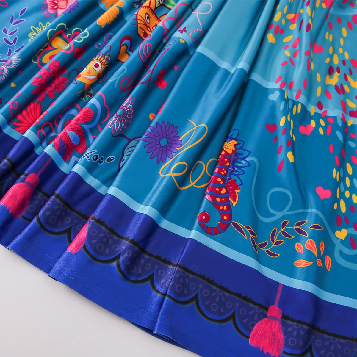 Light-up Mirabel Costume Girls Party Birthday Dress Up Outfit with Bag and Hairband