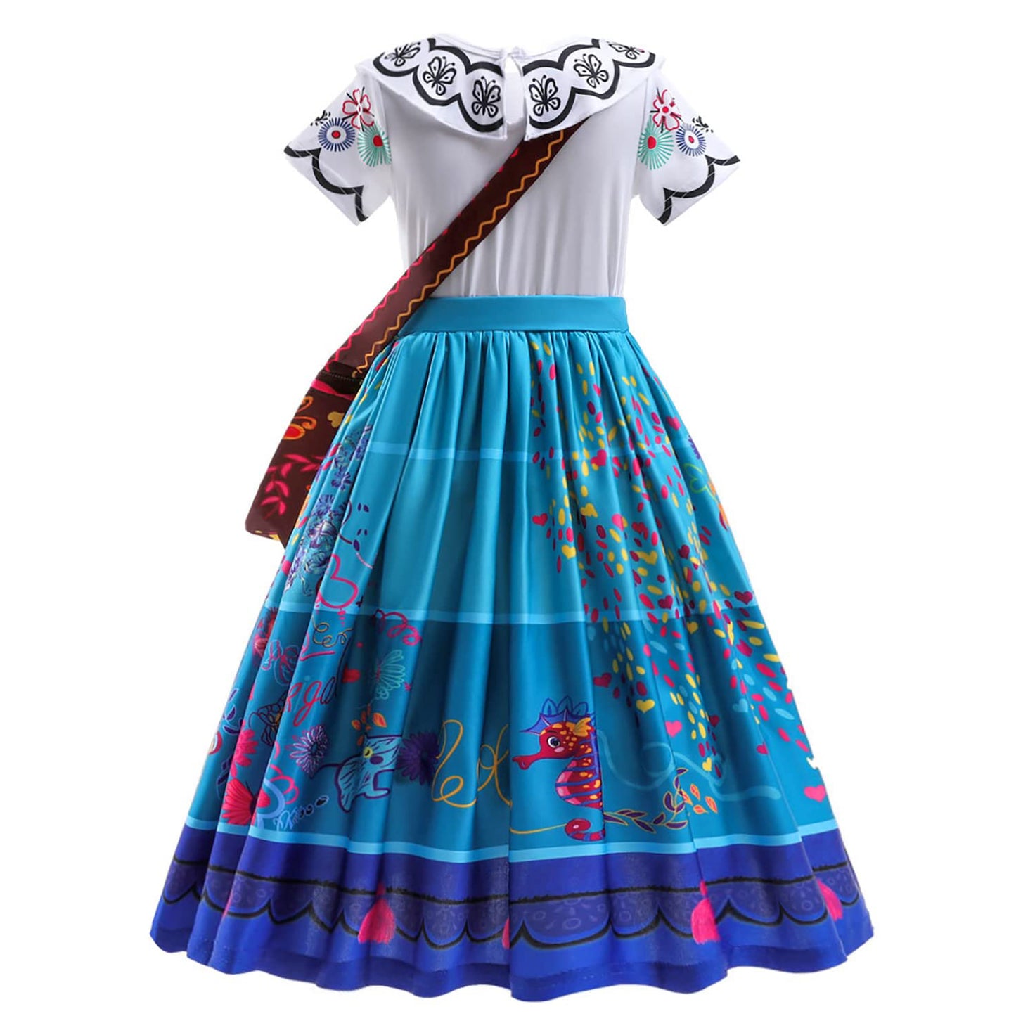 Light-up Mirabel Costume Girls Party Birthday Dress Up Outfit with Bag and Hairband