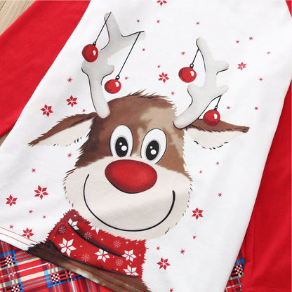 Family Christmas Pajamas for Whole Members Santa's Deer Sleepwear Pjs Set