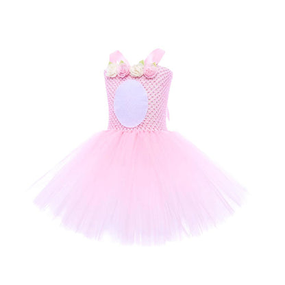 Kids Easter Pink Tutu Bunny Dress and Headband Girls Bunny Costume For Party Cosplay