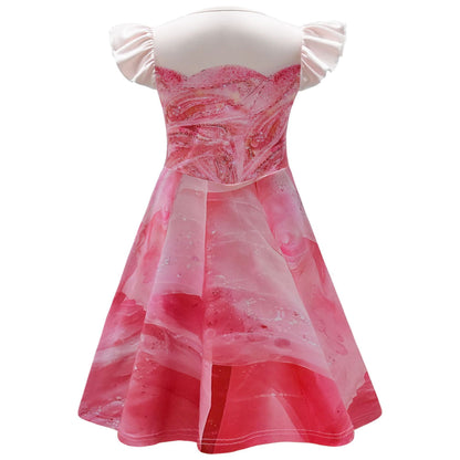 Kids Glinda Dress Pink Flying Sleeves Girls Daily Cosplay Costume