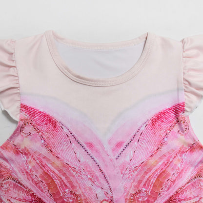 Kids Glinda Dress Pink Flying Sleeves Girls Daily Cosplay Costume