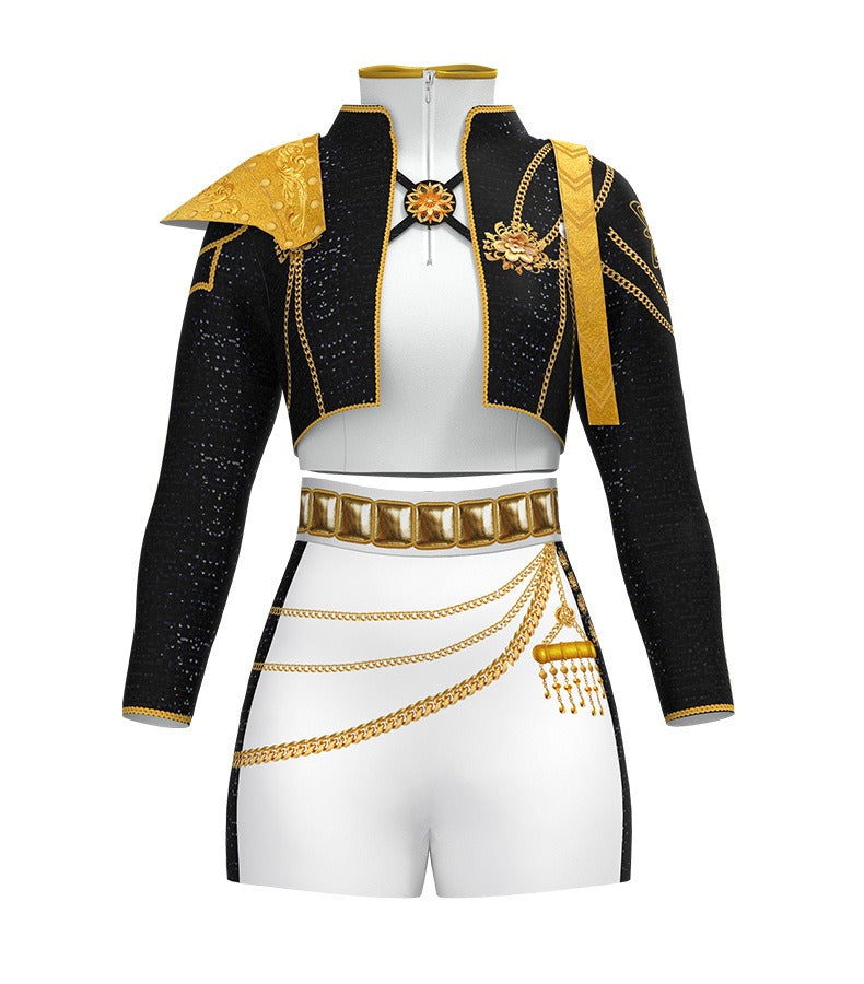 Black Kpop Rumi Costumes for Halloween Party Dress Up