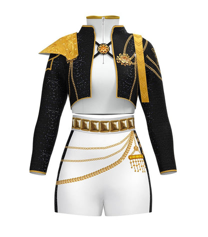 Black Kpop Rumi Costumes for Halloween Party Dress Up