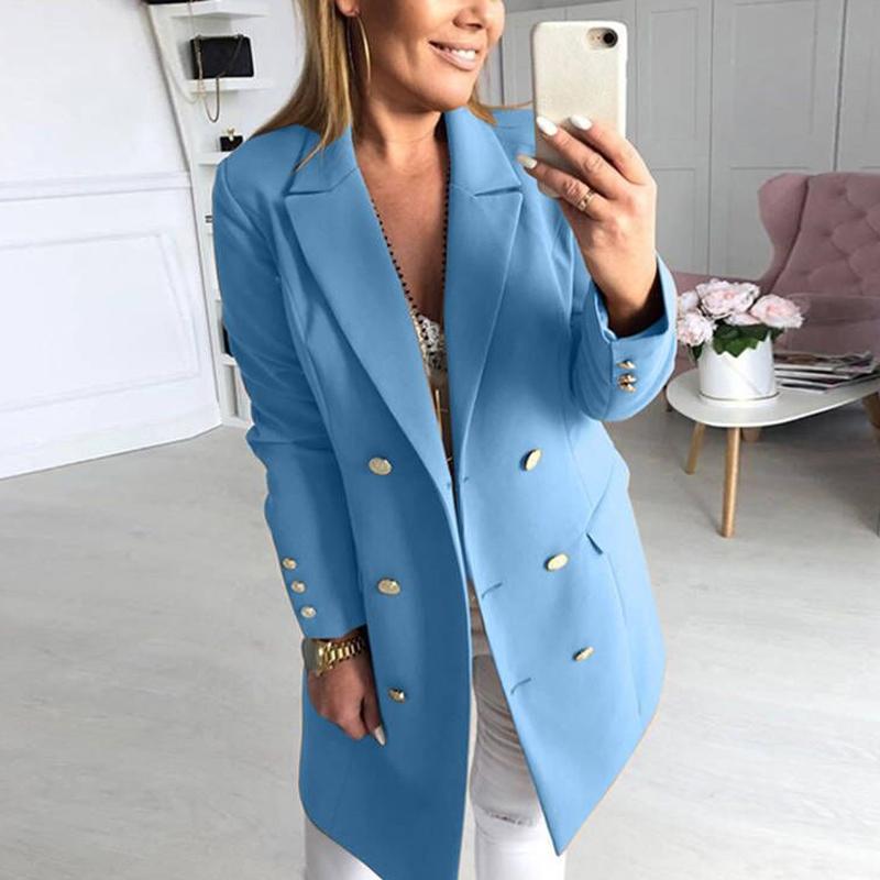 Plus Lapel Collar Double Button Trench Coat Premium Solid Wool-Mix Midi Overcoat