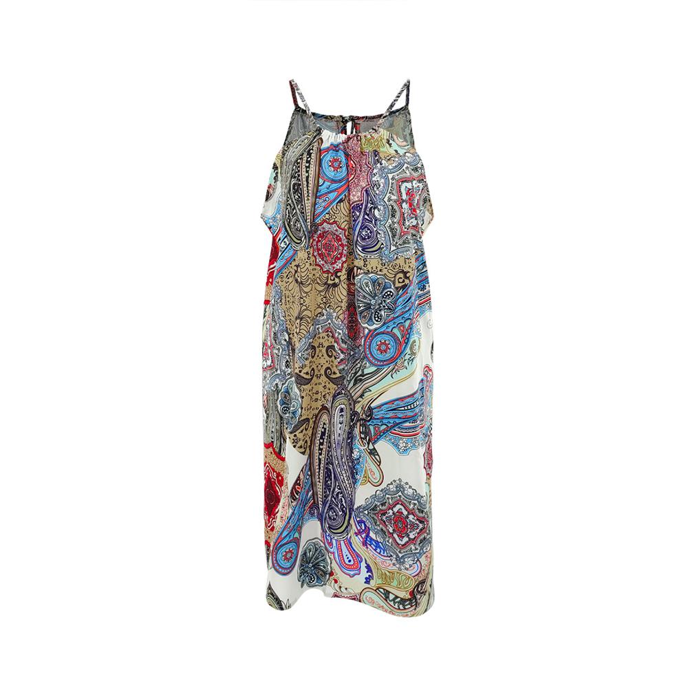 Floral Print Tie Back Halter Neck Mini Dress