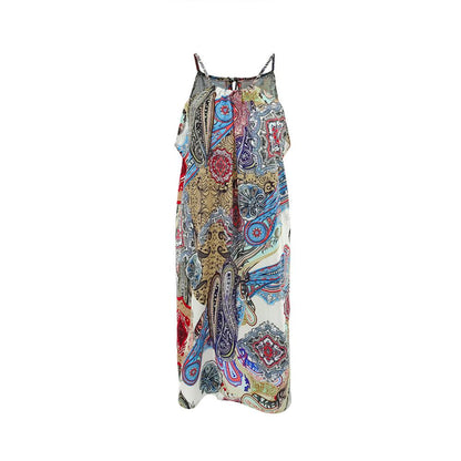 Floral Print Tie Back Halter Neck Mini Dress