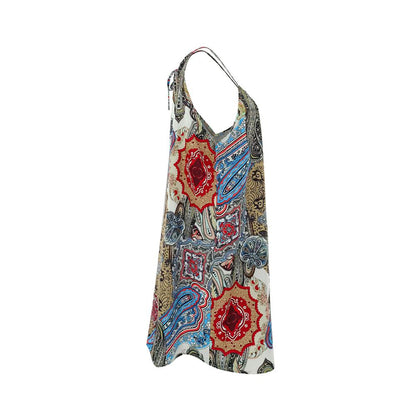 Floral Print Tie Back Halter Neck Mini Dress